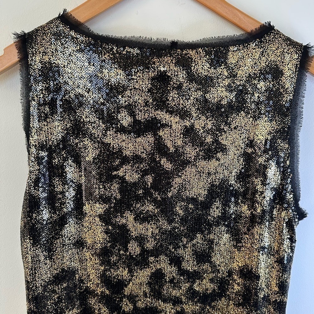 Michael Kors Metallic Gold Sequins Sheath Dress - Picture 10 of 13